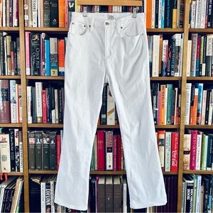 J Crew Re-Imagined White Curvy Full Length Demi Boot Cut Jeans size 31